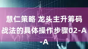 慧仁策略 龙头主升筹码战法的具体操作步骤02-A
